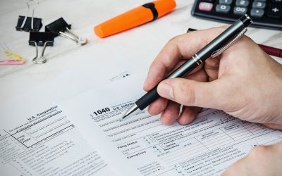 filling out tax form